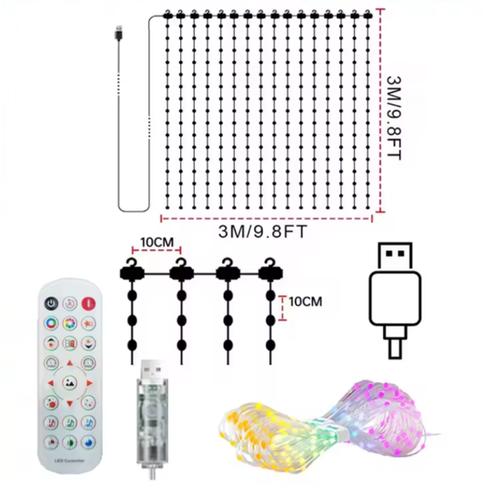LED light curtain with app and remote control